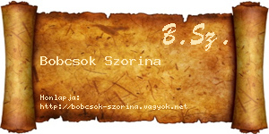 Bobcsok Szorina névjegykártya